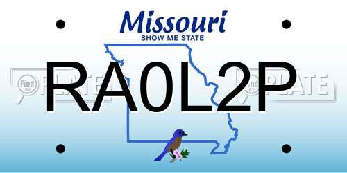 RA0L2P Missouri License Plate