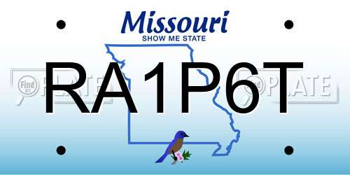 RA1P6T Missouri License Plate