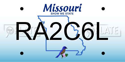 RA2C6L Missouri License Plate