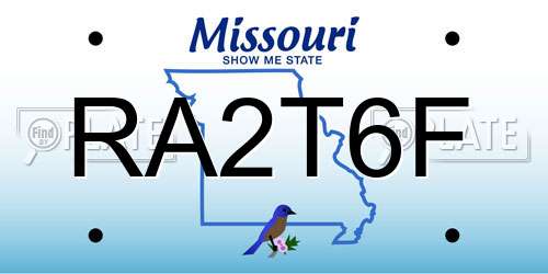 RA2T6F Missouri License Plate