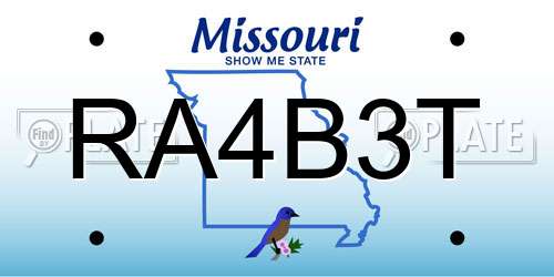 RA4B3T Missouri License Plate
