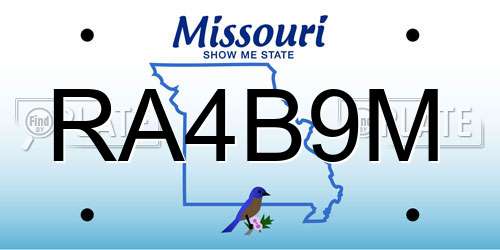 RA4B9M Missouri License Plate