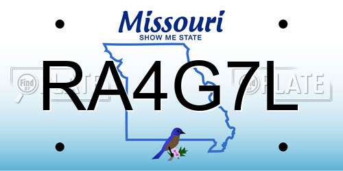 RA4G7L Missouri License Plate