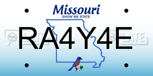 RA4Y4E Missouri License Plate