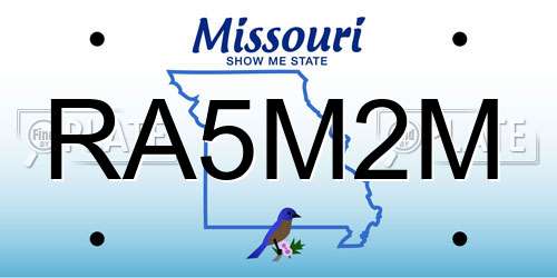 RA5M2M Missouri License Plate