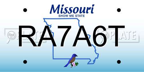 RA7A6T Missouri License Plate