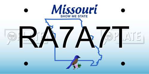 RA7A7T Missouri License Plate
