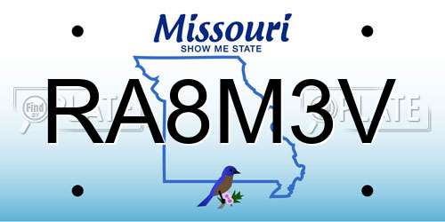 RA8M3V Missouri License Plate