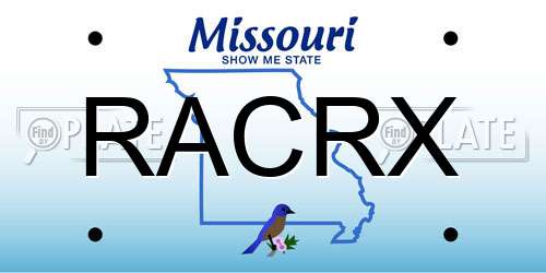 RACRX Missouri License Plate