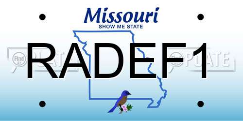 RADEF1 Missouri License Plate
