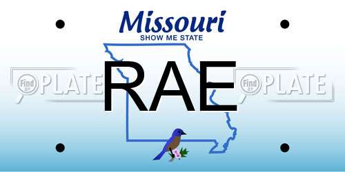 RAE Missouri License Plate