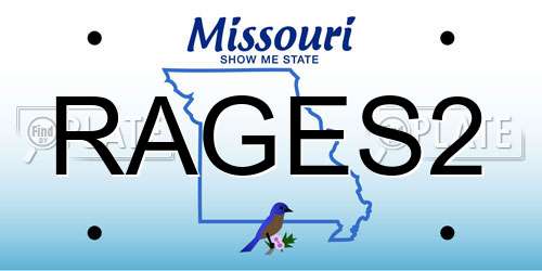 RAGES2 Missouri License Plate