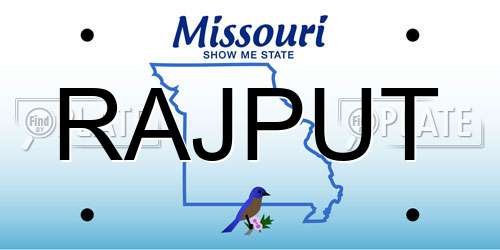 RAJPUT Missouri License Plate