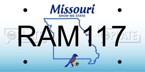 RAM117 Missouri License Plate
