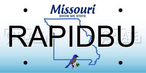 RAPIDBU Missouri License Plate