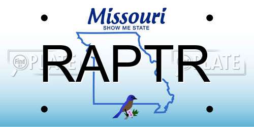 RAPTR Missouri License Plate