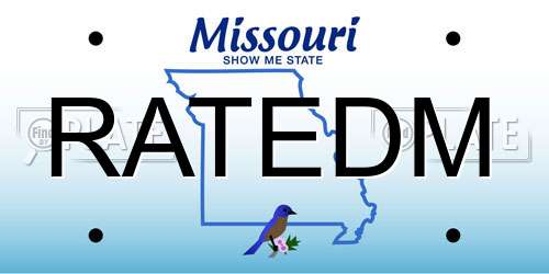 RATEDM Missouri License Plate
