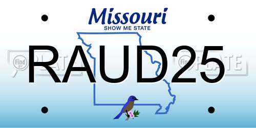 RAUD25 Missouri License Plate