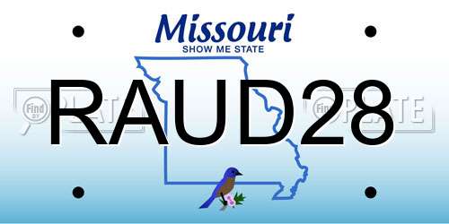 RAUD28 Missouri License Plate