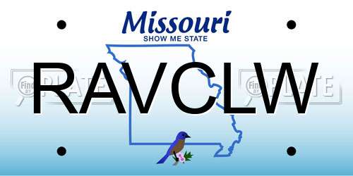 RAVCLW Missouri License Plate