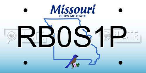 RB0S1P Missouri License Plate