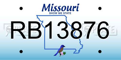 RB13876 Missouri License Plate