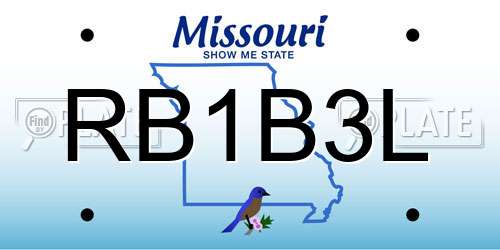 RB1B3L Missouri License Plate