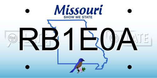 RB1E0A Missouri License Plate