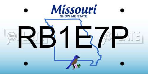 RB1E7P Missouri License Plate