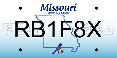 RB1F8X Missouri License Plate