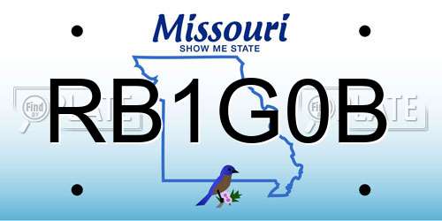 RB1G0B Missouri License Plate