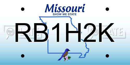 RB1H2K Missouri License Plate