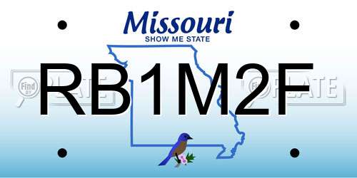 RB1M2F Missouri License Plate