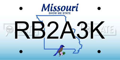RB2A3K Missouri License Plate