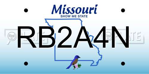RB2A4N Missouri License Plate