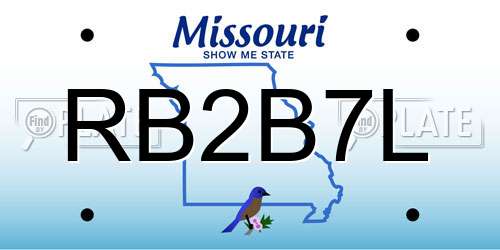 RB2B7L Missouri License Plate