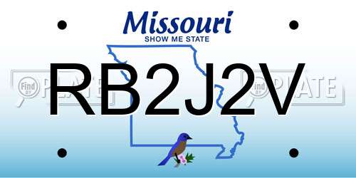 RB2J2V Missouri License Plate