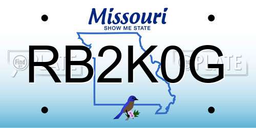 RB2K0G Missouri License Plate