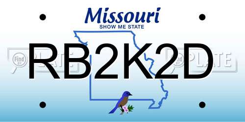 RB2K2D Missouri License Plate