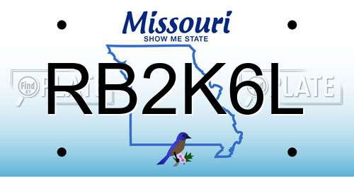 RB2K6L Missouri License Plate