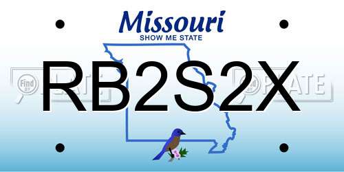 RB2S2X Missouri License Plate