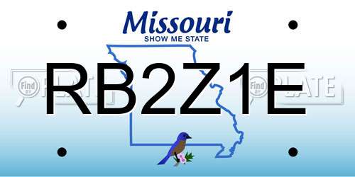 RB2Z1E Missouri License Plate