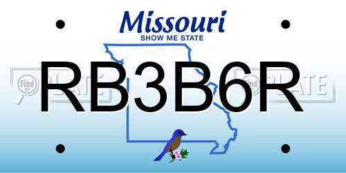 RB3B6R Missouri License Plate