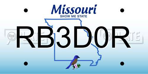 RB3D0R Missouri License Plate