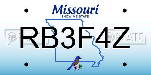 RB3F4Z Missouri License Plate