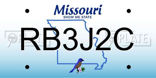 RB3J2C Missouri License Plate