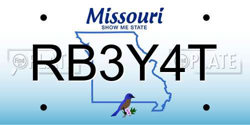 RB3Y4T Missouri License Plate