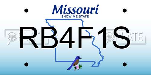RB4F1S Missouri License Plate