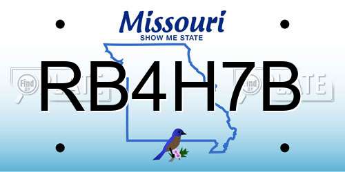 RB4H7B Missouri License Plate