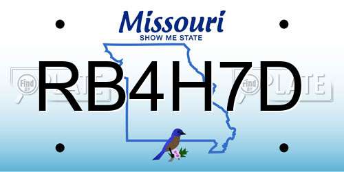 RB4H7D Missouri License Plate